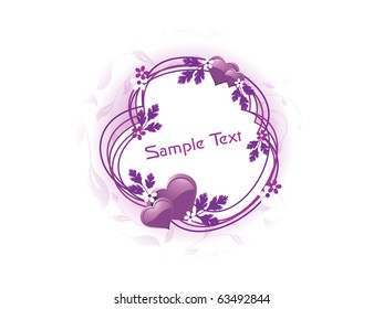 beautiful romantic frame isolated on background