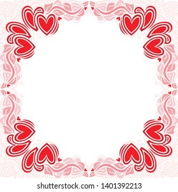 Beautiful romantic frame. Vector illustration