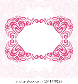 Beautiful romantic frame. Vector illustration