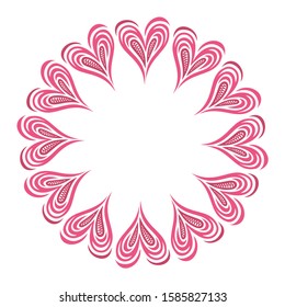 Beautiful romantic frame. Vector illustration