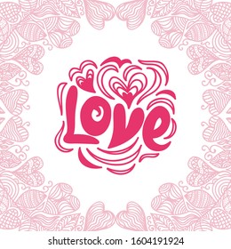 Beautiful romantic frame. Vector illustration