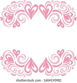 Beautiful romantic frame. Vector illustration
