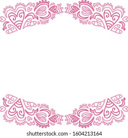 Beautiful romantic frame. Vector illustration