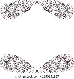 Beautiful romantic frame. Vector illustration