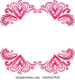 Beautiful romantic frame. Vector illustration