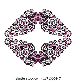 Beautiful romantic frame. Vector illustration