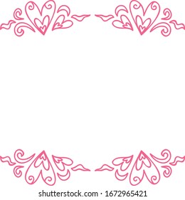 Beautiful romantic frame. Vector illustration