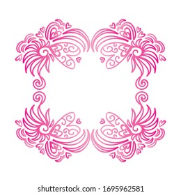 Beautiful romantic frame. Vector illustration