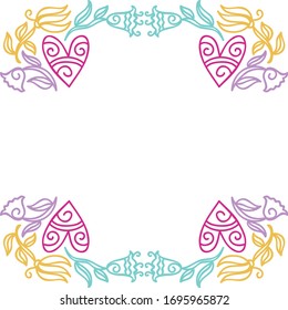 Beautiful romantic frame. Vector illustration
