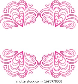 Beautiful romantic frame. Vector illustration