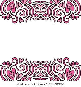 Beautiful romantic frame. Vector illustration