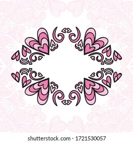 Beautiful romantic frame. Vector illustration