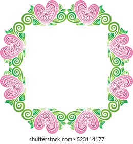 Beautiful romantic frame. Vector illustration.