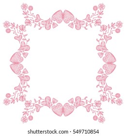 Beautiful romantic frame. Vector illustration.