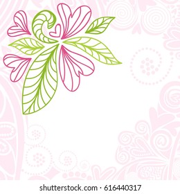 Beautiful romantic frame. Vector illustration.