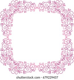 Beautiful romantic frame. Vector illustration.