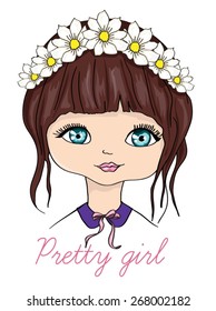 Beautiful romantic girl vector. 