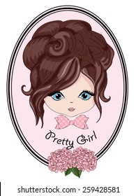 Beautiful romantic girl vector design