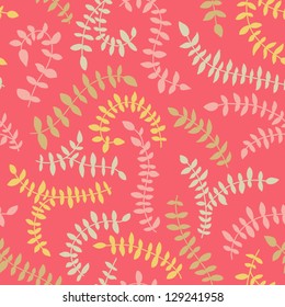 Beautiful romantic pattern with botanical ornament. Abstract leafs background. Vector illustration