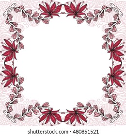 Beautiful romantic pattern card. Vector illustration.