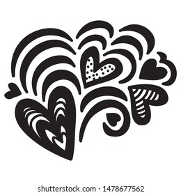 Beautiful romantic pattern of hearts. Vector illustration