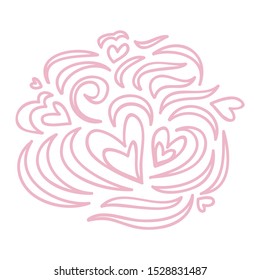 Beautiful romantic pattern of hearts. Vector illustration
