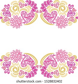 Beautiful romantic pattern of hearts. Vector illustration