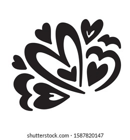 Beautiful romantic pattern of hearts. Vector illustration