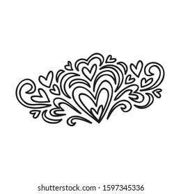 Beautiful romantic pattern of hearts. Vector illustration