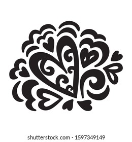 Beautiful romantic pattern of hearts. Vector illustration