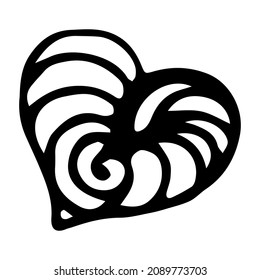 Beautiful romantic pattern of hearts. Vector illustration. Heart on a white background. Greeting card design. Love theme.