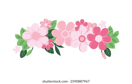 Beautiful Romantic Pink Floral Flower Crown Arrangements Decoration