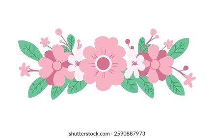 Beautiful Romantic Pink Floral Flower Crown Arrangements Decoration