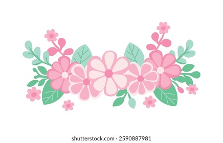 Beautiful Romantic Pink Floral Flower Crown Arrangements Decoration