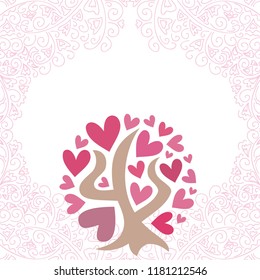 Beautiful romantic tree. Vector illustration