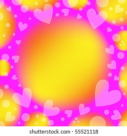 Beautiful romantic vector background with hearts