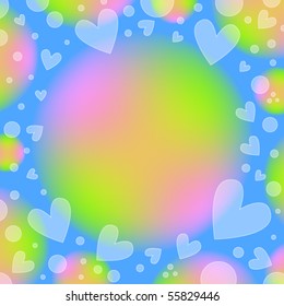 Beautiful romantic vector background with hearts