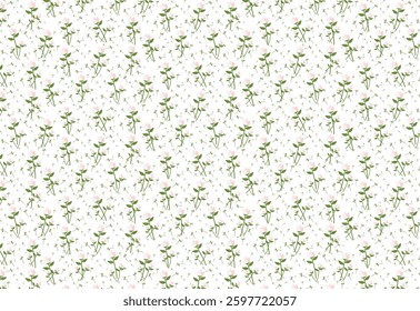 Beautiful and romantic white rose flower pattern with a clean white background. Perfect for invitation designs, wallpapers, or other decorations.