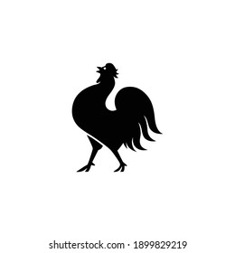 beautiful rooster black vector design
