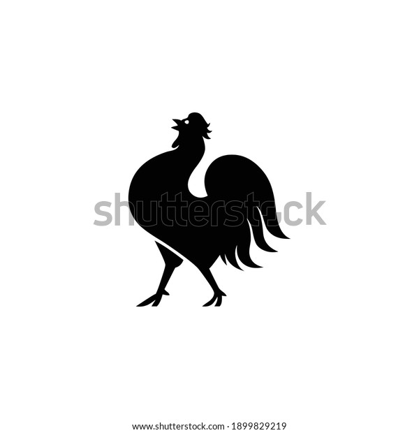 Beautiful Rooster Black Vector Design Stock Vector (Royalty Free ...