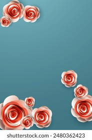 beautiful rose background Vector illustration For decorating picture frames and banners.