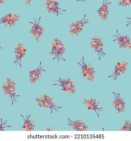 A beautiful rose bouquet made into a seamless pattern,