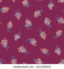 A beautiful rose bouquet made into a seamless pattern,