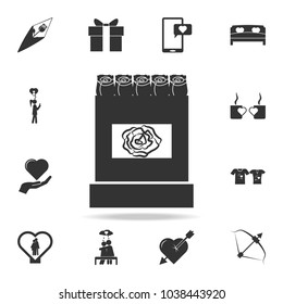 Beautiful rose box icon. Love or couple element icon. Detailed set of signs and elements of love icons. Premium quality graphic design. One of the collection icons for websites on white background
