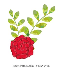 beautiful rose decoration icon