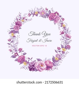 Beautiful Rose Flower and botanical leaf digital painted illustration for love wedding valentines day or arrangement invitation design greeting card.