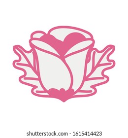 beautiful rose flower garden icon vector illustration design