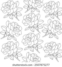 Beautiful rose flower pattern , little floral bouquet vintage for fashion back and white pattern design