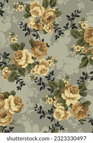 beautiful rose flower pattern suitable for fabric textile or wall decoration