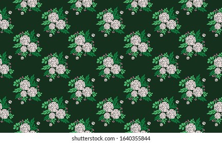 Beautiful rose flower for spring, with cute leaf and floral pattern design.